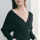 Crossover Bust Dress In Ribbed Knit