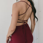 Open Back Lace Up Ity Short Dress