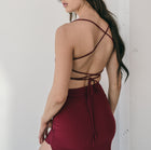 Open Back Lace Up Ity Short Dress