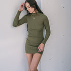 Almost Gone - Short Seamless Sweater Dress Turtleneck