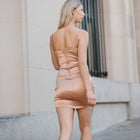 Last One - Matte Satin Abdominal Cut Out Party Dress