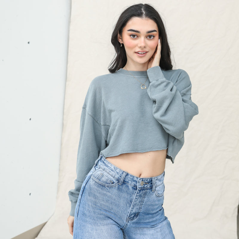 Last One - Mineral Wash Cotton Crop Top