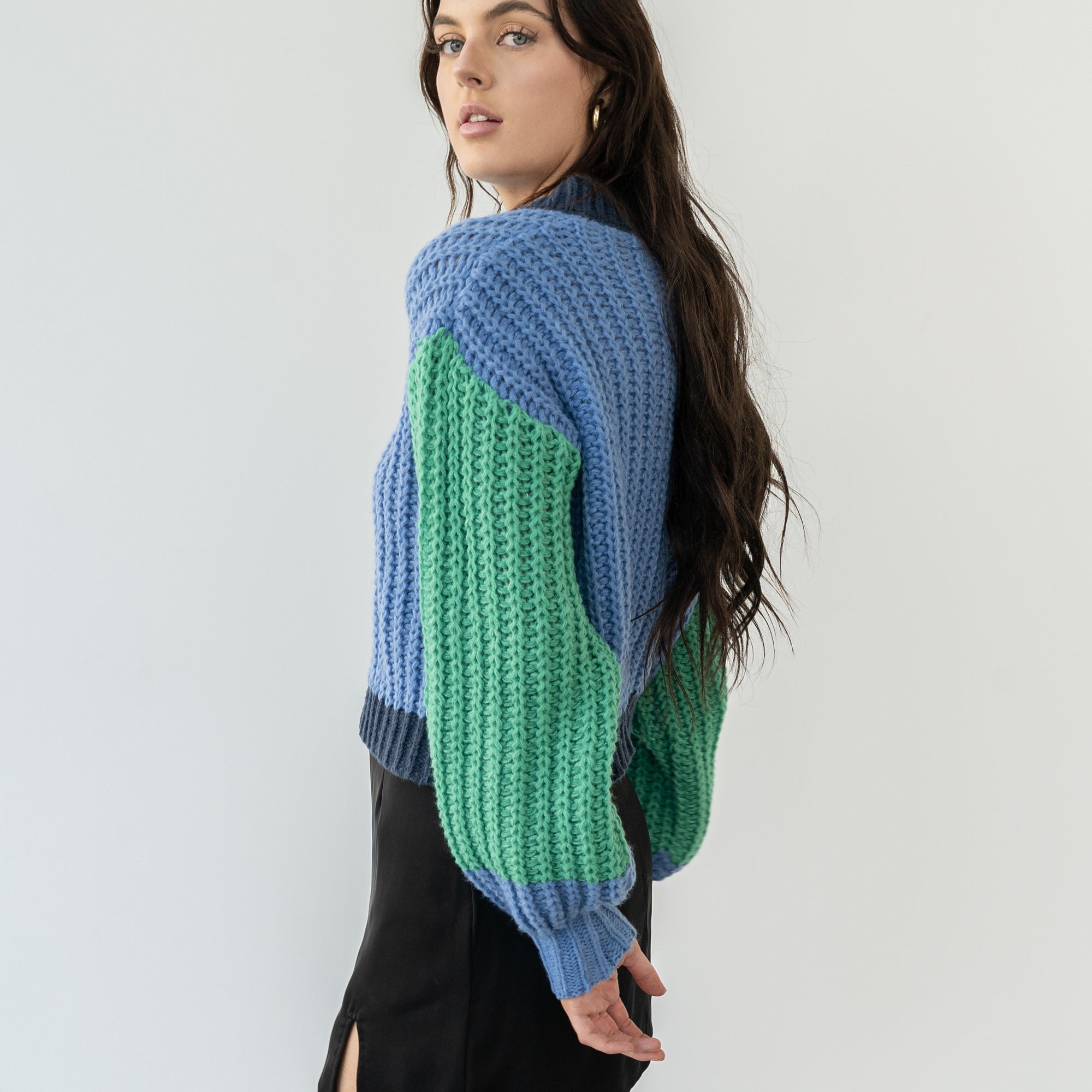 Green/Glue Heavy 2-Tone Sweater