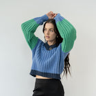 Green/Glue Heavy 2-Tone Sweater