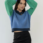 Green/Glue Heavy 2-Tone Sweater