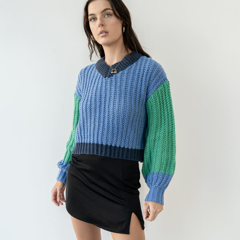 Green/Glue Heavy 2-Tone Sweater