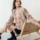 Taupe Patterned 'Cabin' Sweater In Soft Knit