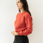 Red Heavy-Knit Crop Sweater