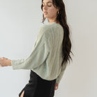 Plush V Neck Cable Sweater