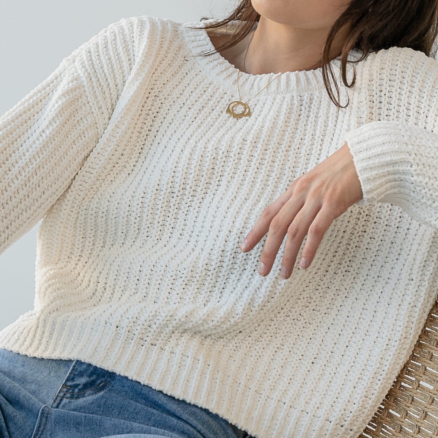 Plain Chenille Soft Knit Sweater