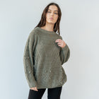 Olive Pom Pom Tunic Sweater