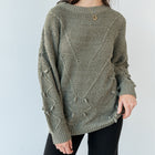 Olive Pom Pom Tunic Sweater