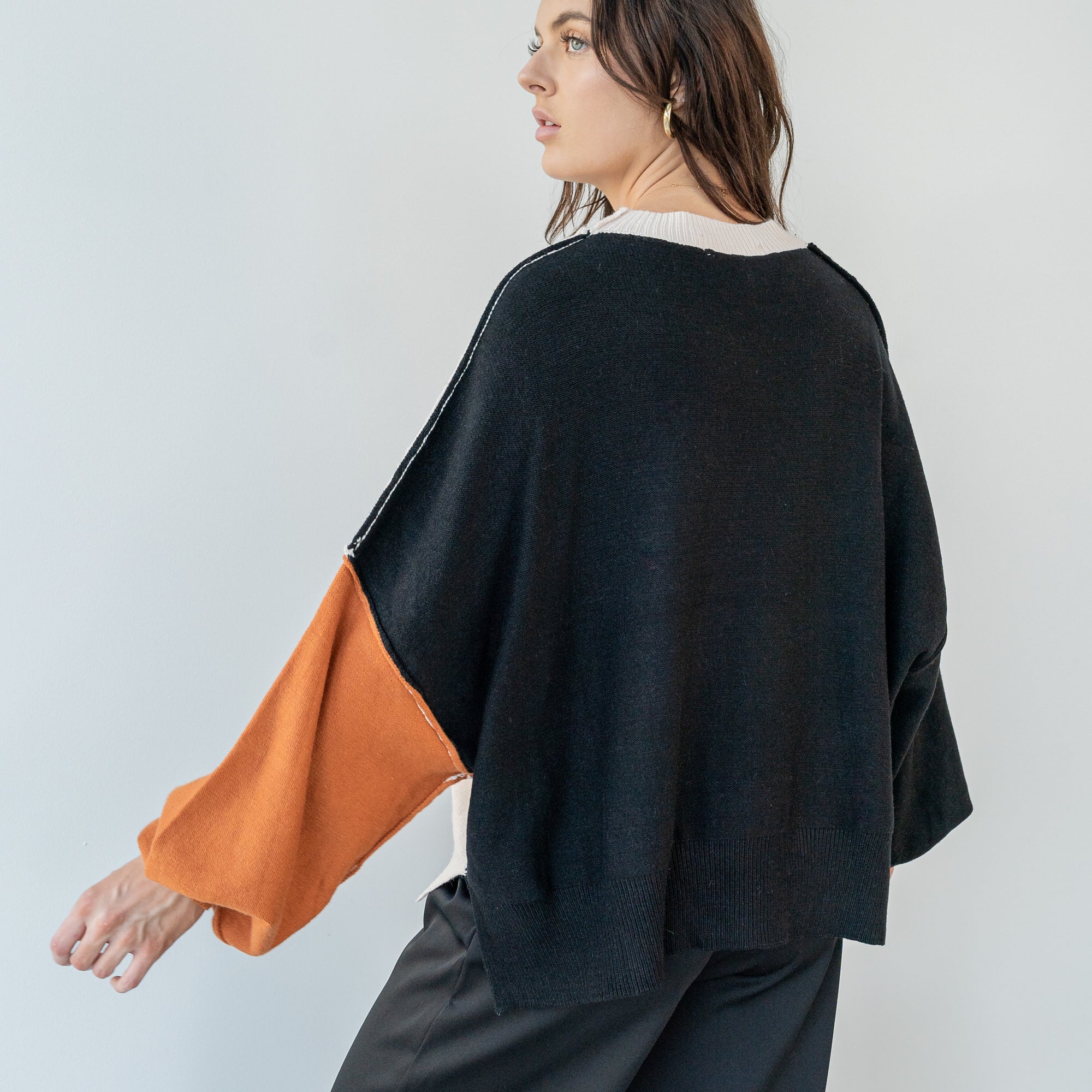 Three Tone Sweater - Viscose Blend