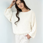 Oversized Cable Sweater In Cream