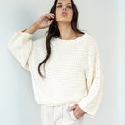 Oversized Cable Sweater In Cream