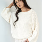 Oversized Cable Sweater In Cream