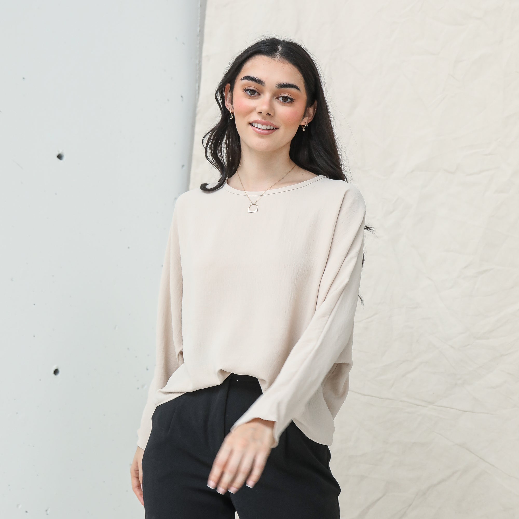 Long Sleeve Chiffon Blouse