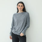 Butter-Soft Drape Knit Top in Navy