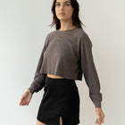 Waffle Crop Jersey Top in Mauve