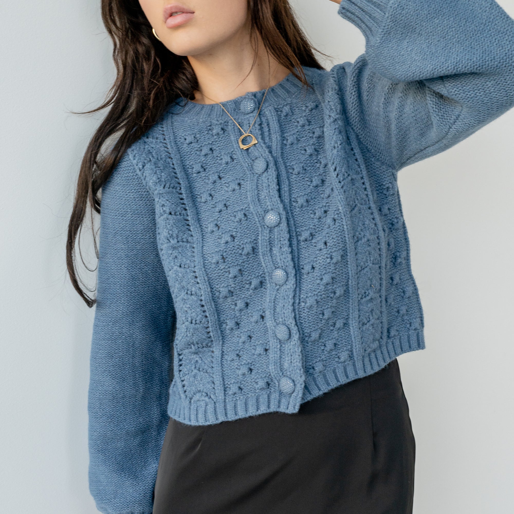 Almost Gone - Periwinkle Button Up Cardigan