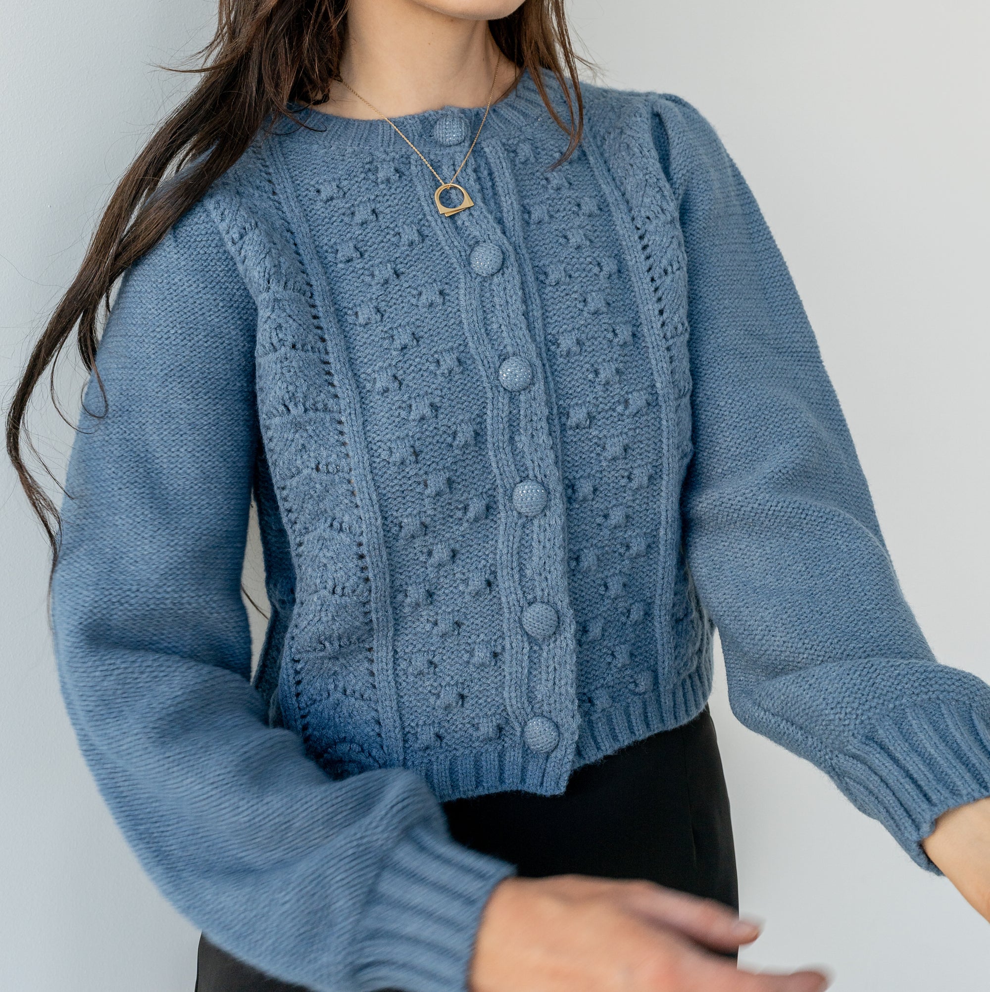 Almost Gone - Periwinkle Button Up Cardigan