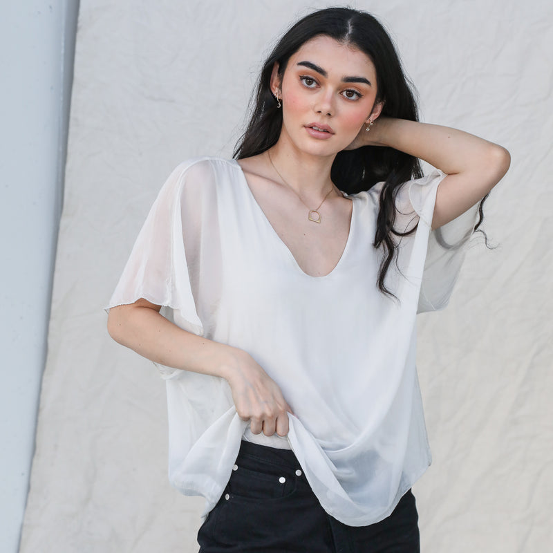 Silk Chiffon T-Shirt