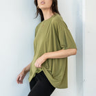 Cupro Boyfriend  Tee in Sage