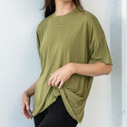 Cupro Boyfriend  Tee in Sage