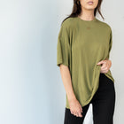 Cupro Boyfriend  Tee in Sage