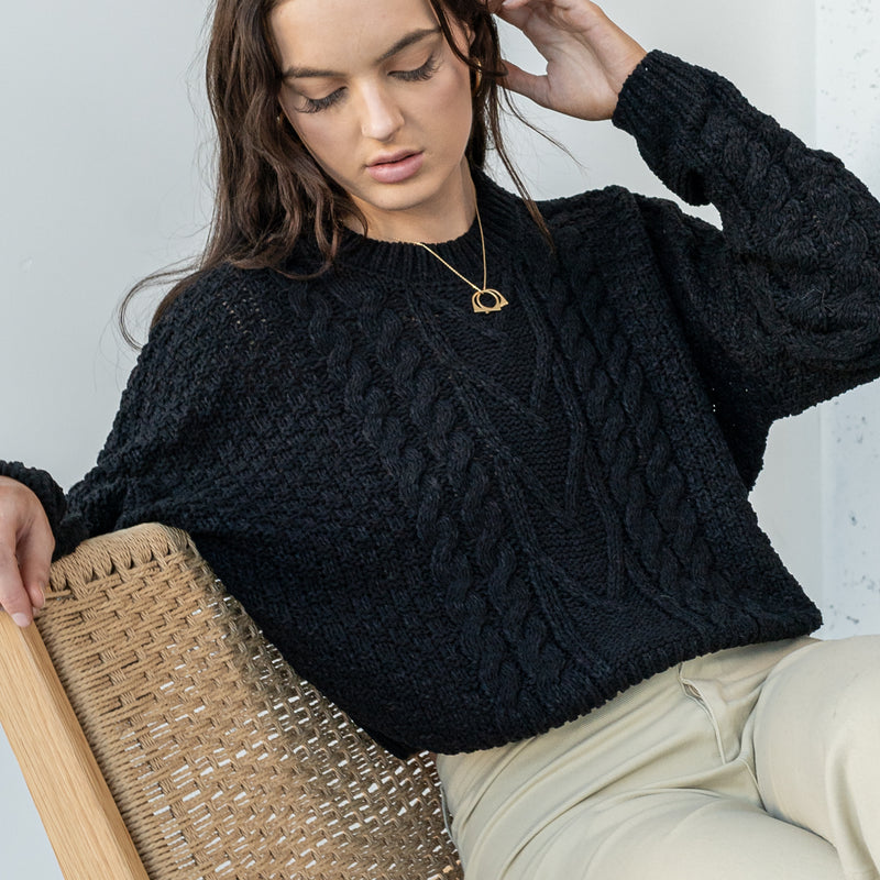 Soft Cable Chenille Sweater