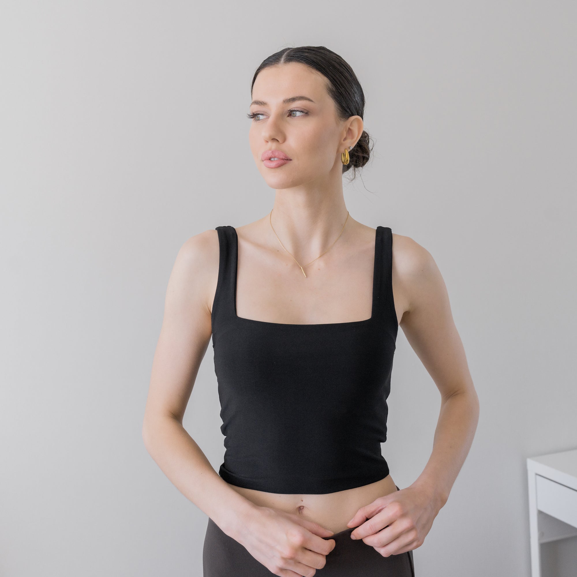 Double Layered Essential Cami in Stretchy Sports Knit