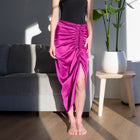 Romantic Ruched Satin Skirt