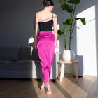 Romantic Ruched Satin Skirt