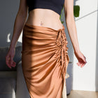 Romantic Ruched Satin Skirt