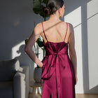 Romantic Satin Gown with Elongated Back Tie