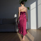 Romantic Satin Gown with Elongated Back Tie