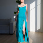 Long Ity Gown In Turquoise