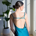 Structured Satin Dress With Back Design