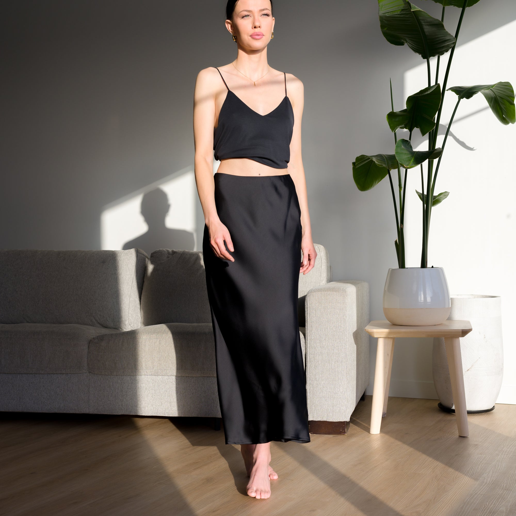 Essential Maxi Skirt in Matte Satin