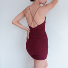 Mesh Gather Short Dress