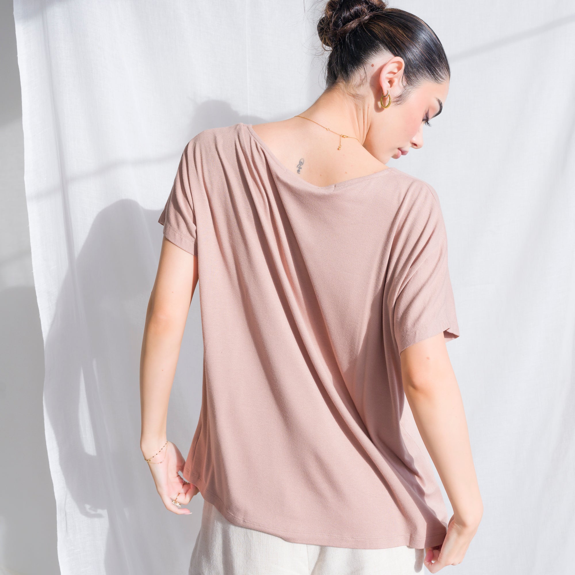 Crepe Knit T Shirt Oversized