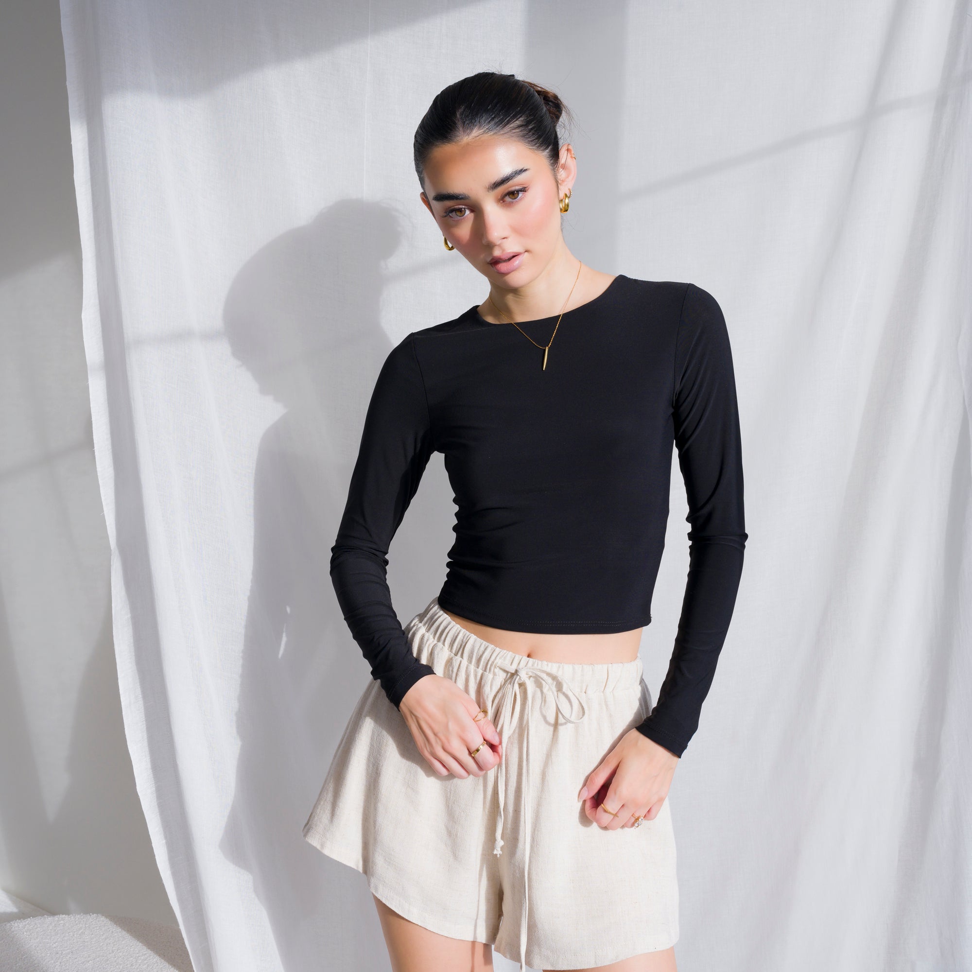 Silky-Luxe Knit Top in Performance Fabric