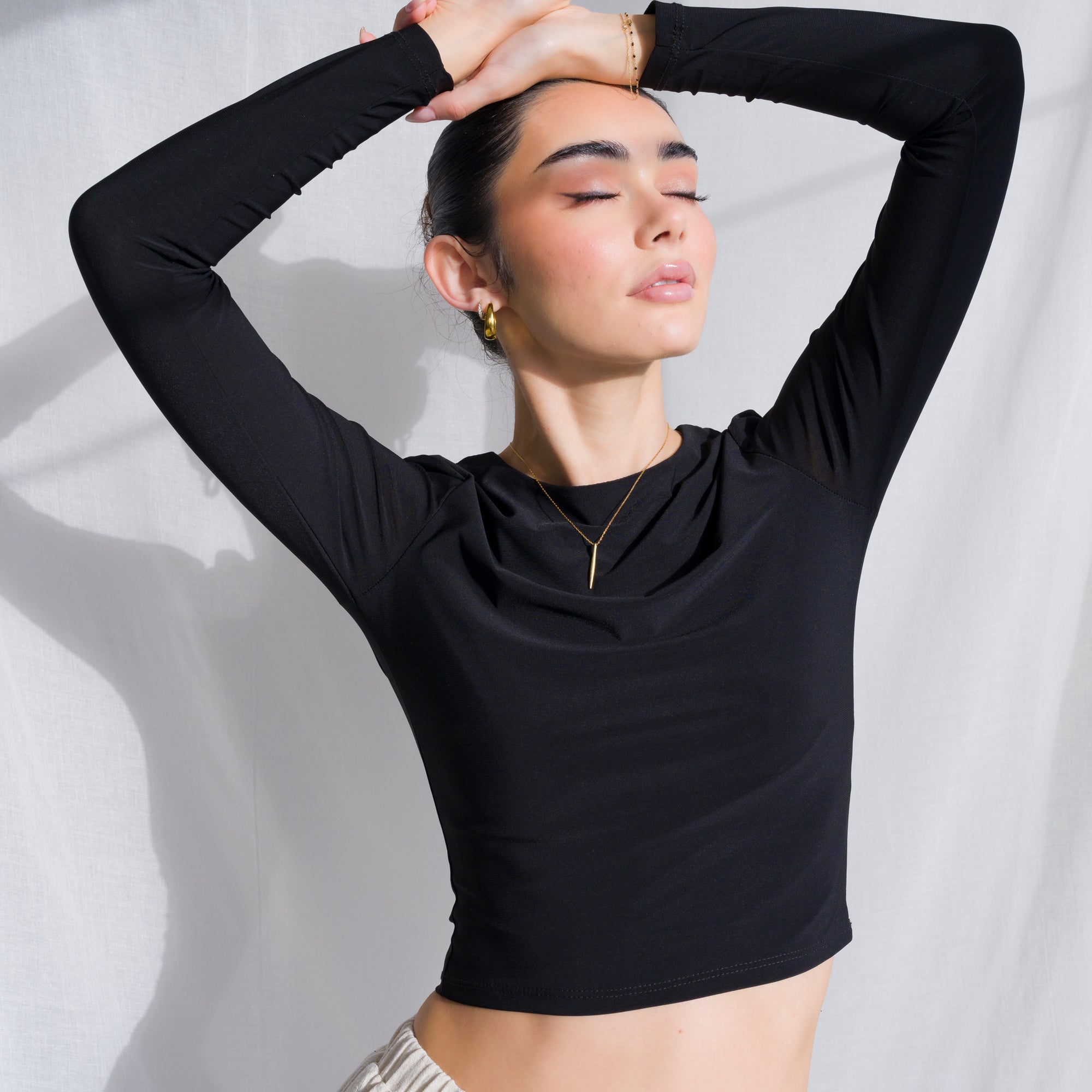 Silky-Luxe Knit Top in Performance Fabric