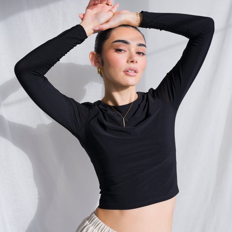 Silky-Luxe Knit Top in Performance Fabric