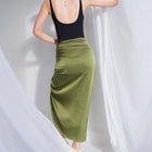 Romantic Ruched Satin Skirt