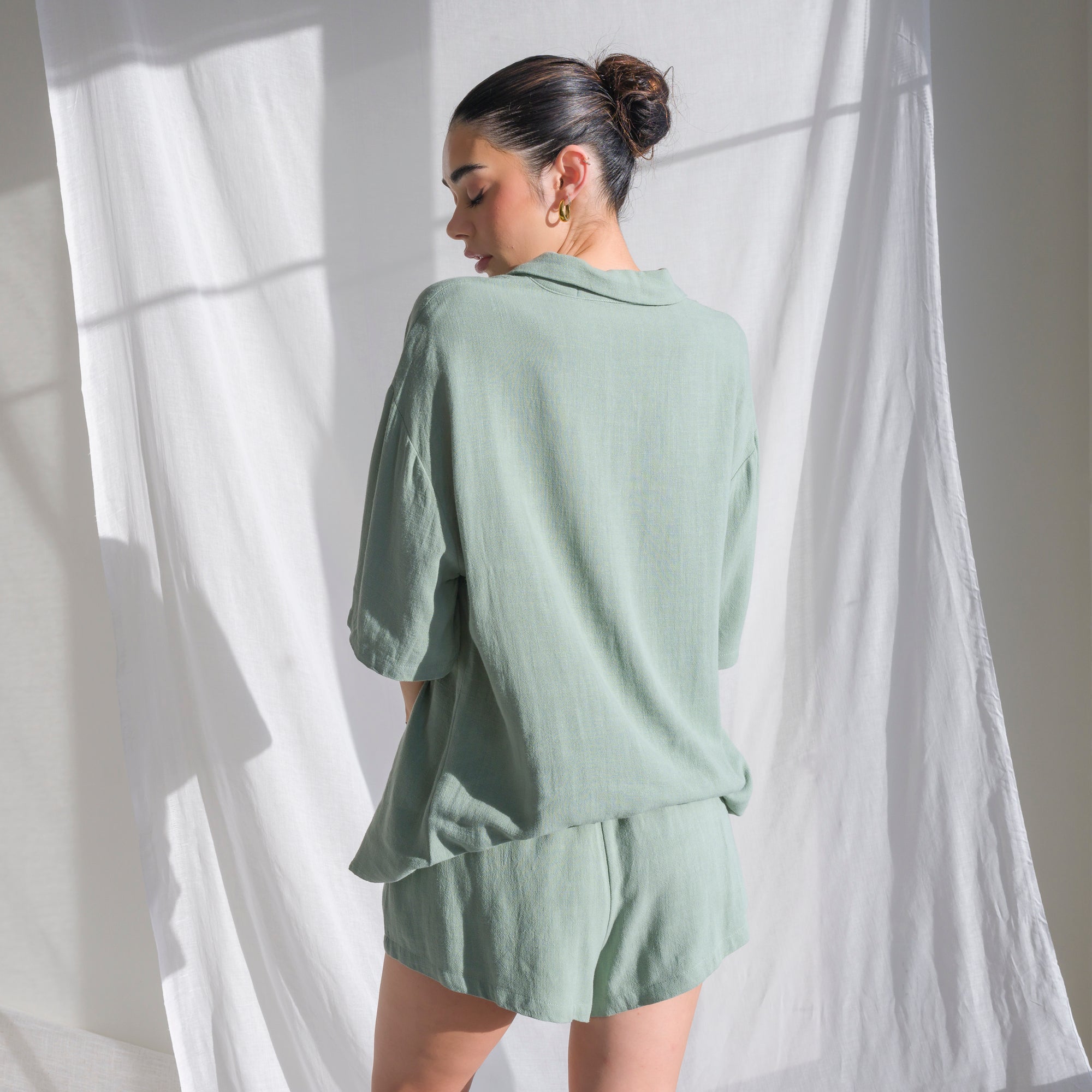 Soft Linen Top and Shorts Set