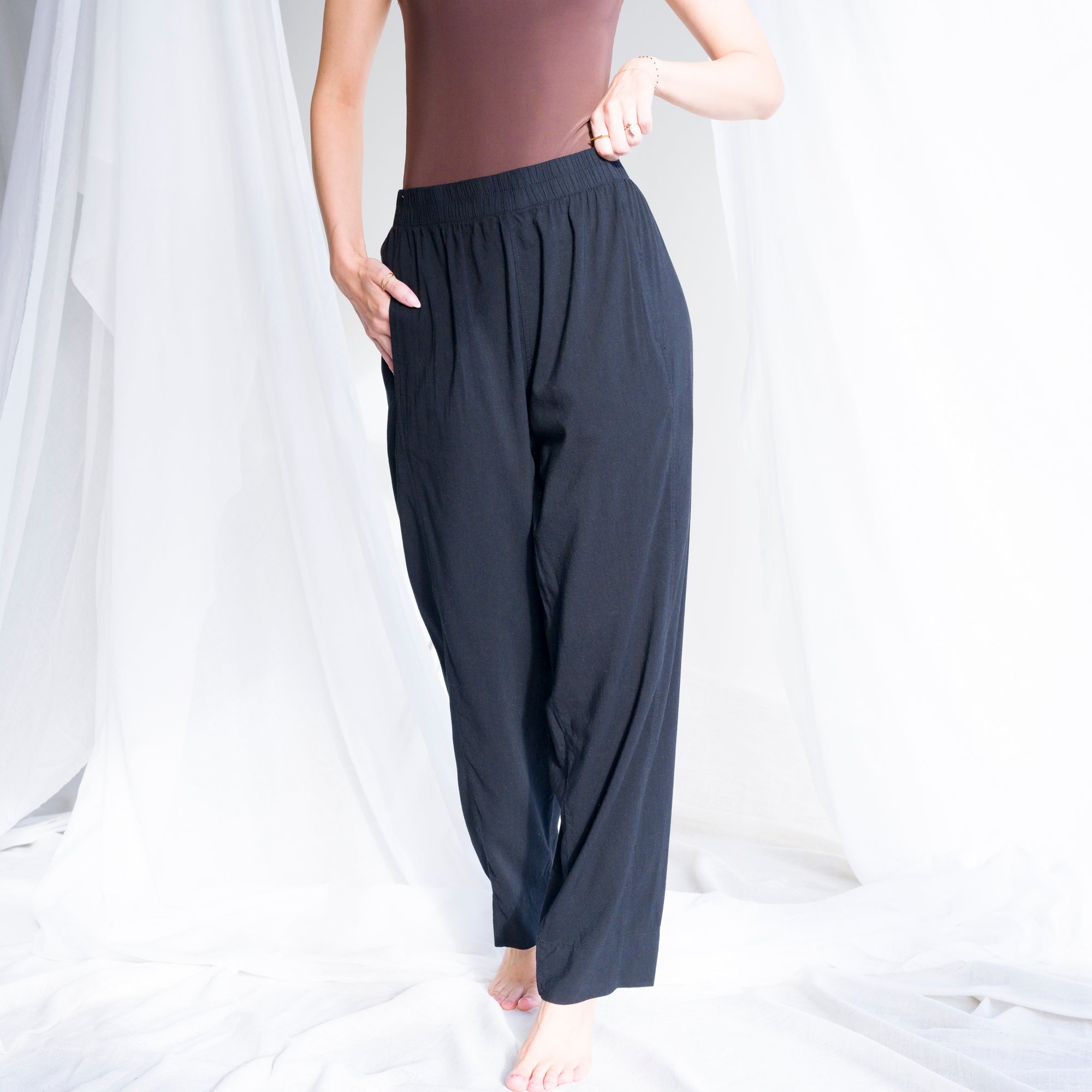 Draped Harem Pants in Soft Rayon