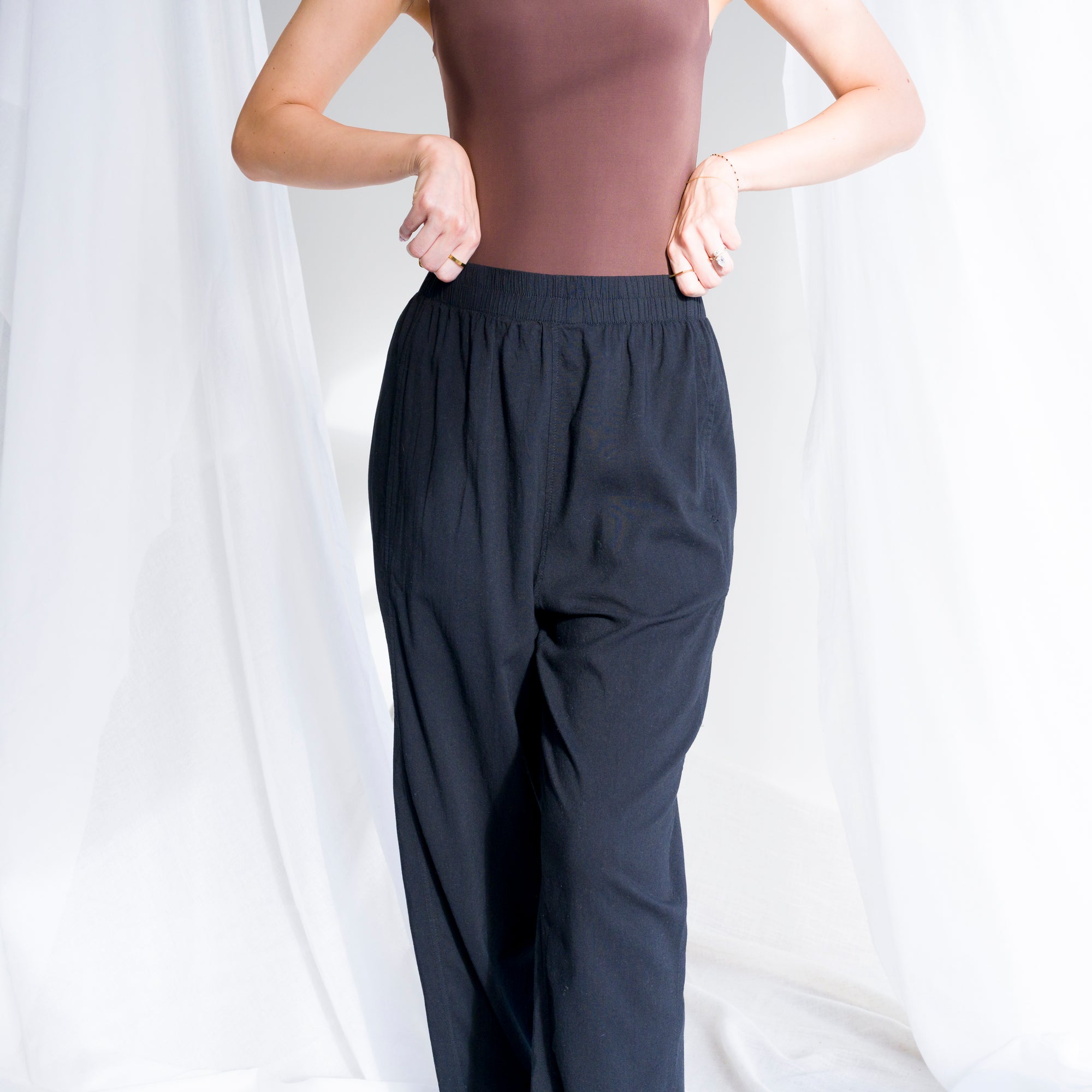 Draped Harem Pants in Soft Rayon