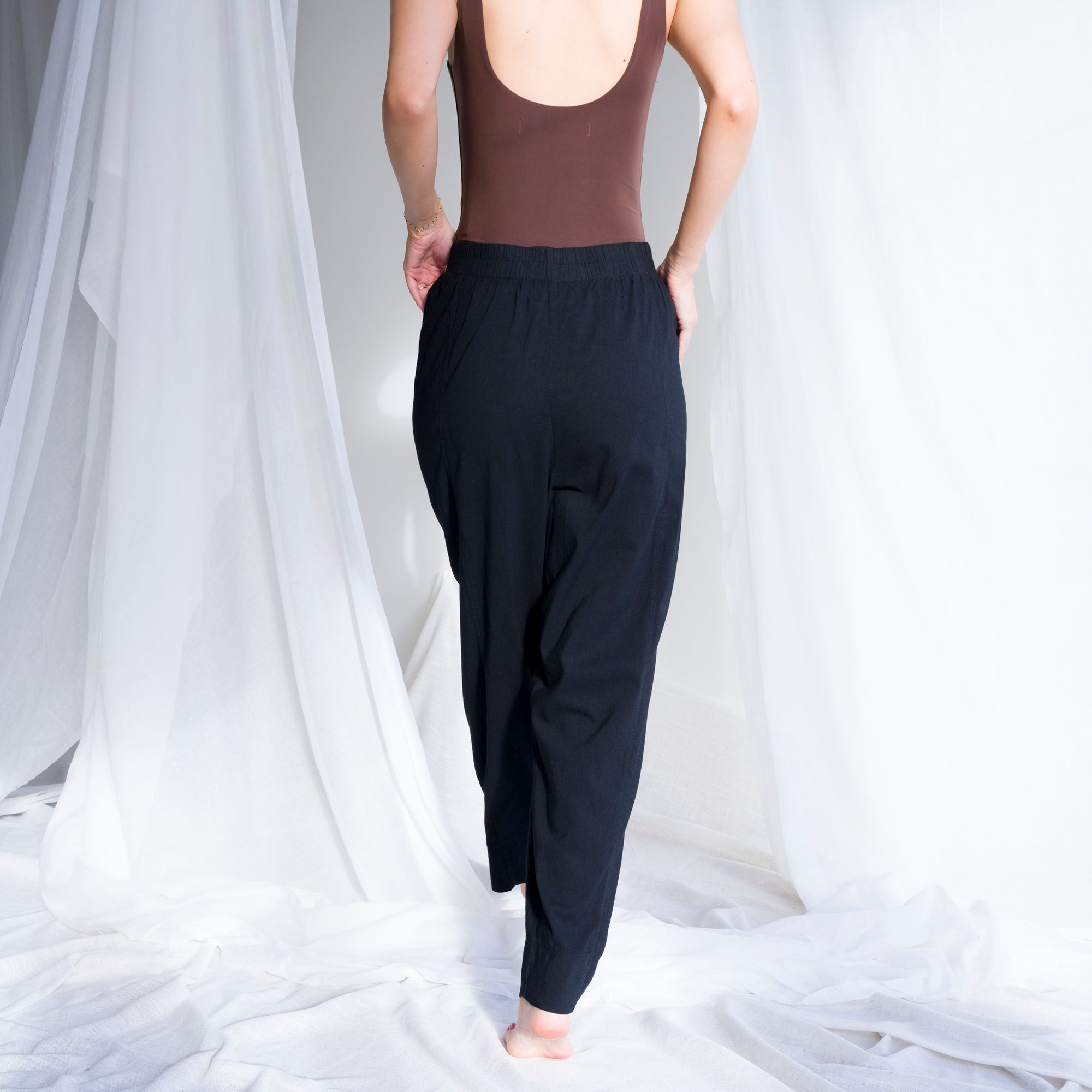 Draped Harem Pants in Soft Rayon