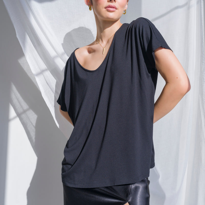 Crepe Knit T Shirt Oversized